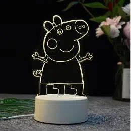 Διακοσμητικό Τρισδιάστατο 3D LED Φωτιστικό Πέππα το Γουρουνάκι Διακοσμητικό Τρισδιάστατο 3D LED Φωτιστικό Πέππα το Γουρουνάκι