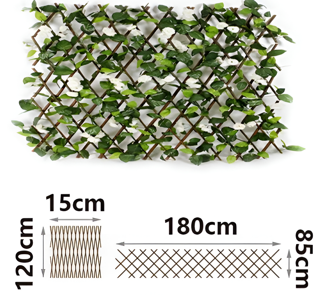Διακοσμητικός Πτυσσόμενος Φράχτης - Πέργκολα Κήπου με Τεχνητή Φυλλωσιά & Λευκά Τριαντάφυλλα 180 x 85cm Διακοσμητικός Πτυσσόμενος Φράχτης - Πέργκολα Κήπου με Τεχνητή Φυλλωσιά & Λευκά Τριαντάφυλλα 180 x 85cm