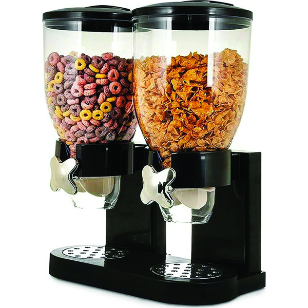 Διανεμητής Δημητριακών με Διπλό Δοχείο Αποθήκευσης 500ml x 2 – Μαύρο Διανεμητής Δημητριακών με Διπλό Δοχείο Αποθήκευσης 500ml x 2 – Μαύρο