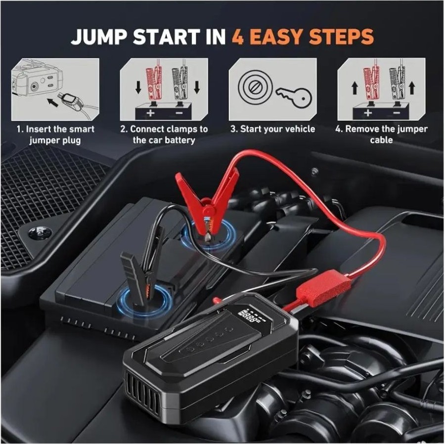 Εκκινητής Μπαταρίας Αυτοκινήτου DDQ-1018 – 10800mAh Jump Starter με Κομπρεσέρ 150 PSI | 4-σε-1, Power Bank, Φακός LED, για Όχημα & Μηχανή Εκκινητής Μπαταρίας Αυτοκινήτου DDQ-1018 – 10800mAh Jump Starter με Κομπρεσέρ 150 PSI | 4-σε-1, Power Bank, Φακός LED, για Όχημα & Μηχανή