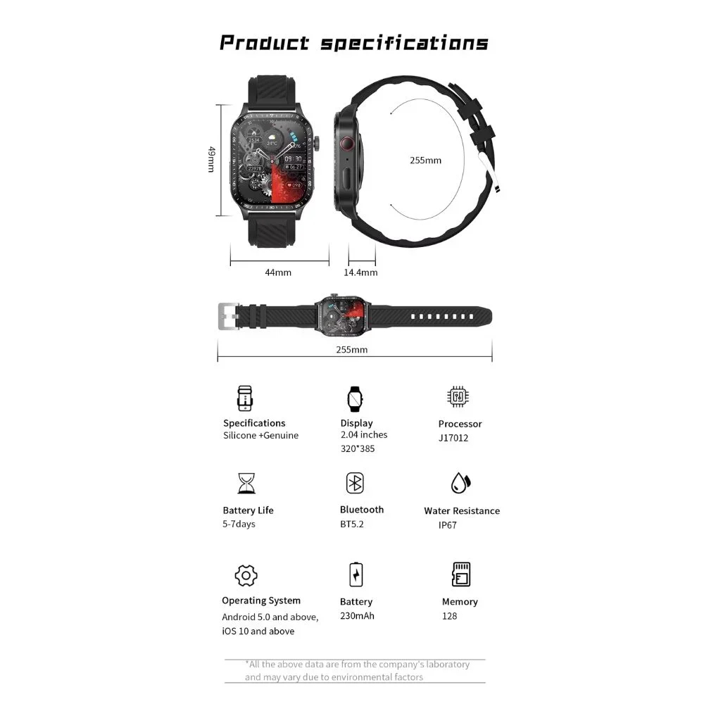 Έξυπνο Ρολόι - Bluetooth Smartwatch με Βηματομετρητή, και Καταγραφή Παλμών Καρδιάς σε Μαύρο Χρώμα Έξυπνο Ρολόι - Bluetooth Smartwatch με Βηματομετρητή, και Καταγραφή Παλμών Καρδιάς σε Μαύρο Χρώμα