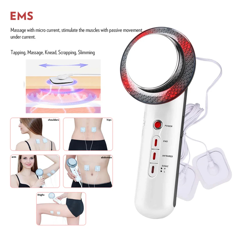 EMS 3 σε 1 Συσκευή Αδυνατίσματος, Σύσφιξης & Περιποίησης Σώματος με Υπερήχους, LED EMS 3 σε 1 Συσκευή Αδυνατίσματος, Σύσφιξης & Περιποίησης Σώματος με Υπερήχους, LED