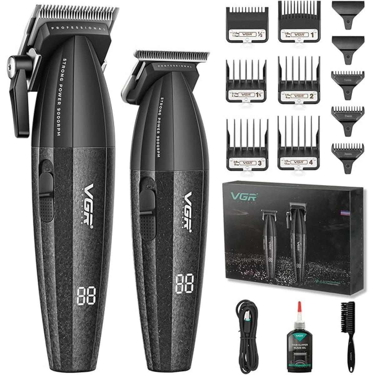 Επαγγελματικό Σετ Κουρευτικής Μηχανής & Trimmer Με Κεραμικές Λεπίδες VGR Επαγγελματικό Σετ Κουρευτικής Μηχανής & Trimmer Με Κεραμικές Λεπίδες VGR