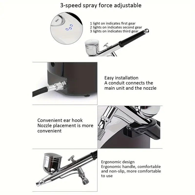 Επαγγελματικός Αερογράφος Airbrush με Συμπιεστή - Για Ζωγραφική, Μακιγιάζ, DIY & Facial Treatments Επαγγελματικός Αερογράφος Airbrush με Συμπιεστή - Για Ζωγραφική, Μακιγιάζ, DIY & Facial Treatments