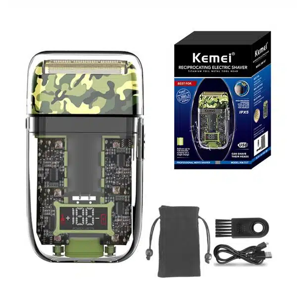Επαναφορτιζόμενη Ξυριστική Μηχανή σε Χρώμα Παραλλαγής με Αντιαλλεργικό Πλέγμα Χρυσού Τιτανίου Υψηλή Αυτονομία και Τεχνολογία Γρήγορης Φόρτισης KEMEI Επαναφορτιζόμενη Ξυριστική Μηχανή σε Χρώμα Παραλλαγής με Αντιαλλεργικό Πλέγμα Χρυσού Τιτανίου Υψηλή Αυτονομία και Τεχνολογία Γρήγορης Φόρτισης KEMEI
