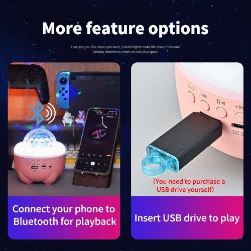 Επαναφορτιζώμενο Ασύρματο Φορητό Ηχείο Bluetooth με Πολύχρωμο Φως LED Starry Sky USB TYPE-C Λευκό Επαναφορτιζώμενο Ασύρματο Φορητό Ηχείο Bluetooth με Πολύχρωμο Φως LED Starry Sky USB TYPE-C Λευκό