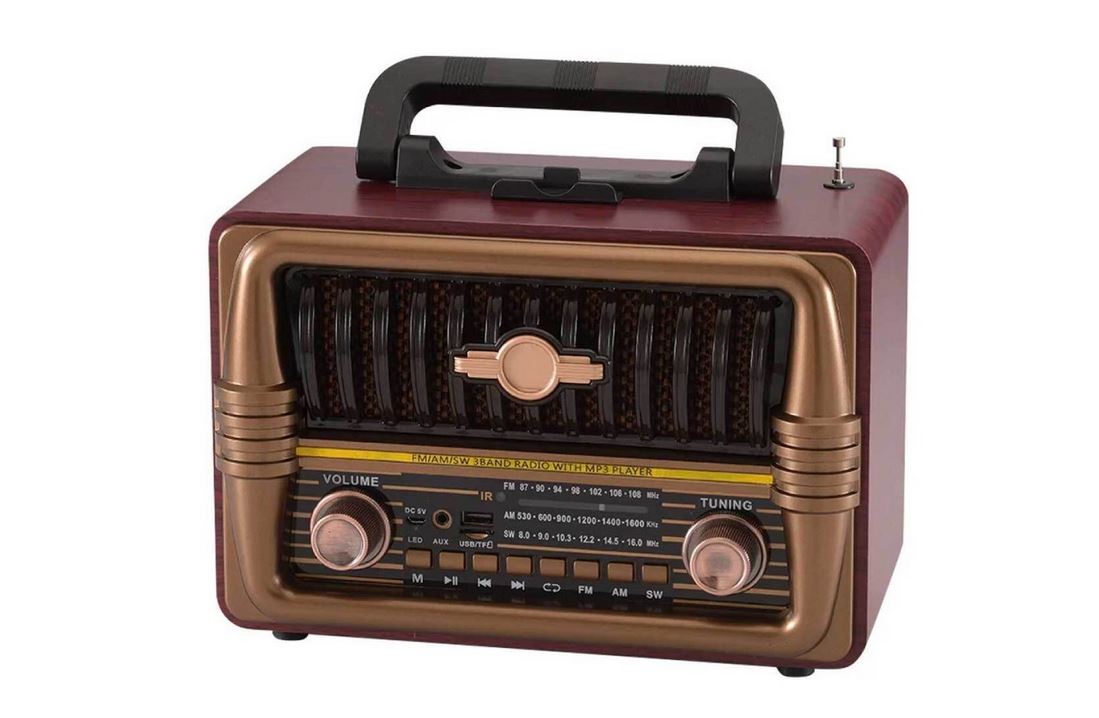 Επαναφορτιζόμενο Φορητό Επιτραπέζιο Vintage Ραδιόφωνο με USB / Bluetooth / AUX / TF Card & Βάση Κινητού Καφέ Επαναφορτιζόμενο Φορητό Επιτραπέζιο Vintage Ραδιόφωνο με USB / Bluetooth / AUX / TF Card & Βάση Κινητού Καφέ