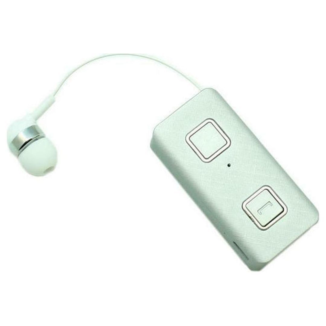 Επαναφορτιζόμενο HandsFree Ακουστικό Bluetooth Πέτου με Δόνηση & Ενσωματωμένο μικρόφωνο, Ανασυρόμενο Ακουστικό Clip Ασημί Επαναφορτιζόμενο HandsFree Ακουστικό Bluetooth Πέτου με Δόνηση & Ενσωματωμένο μικρόφωνο, Ανασυρόμενο Ακουστικό Clip Ασημί