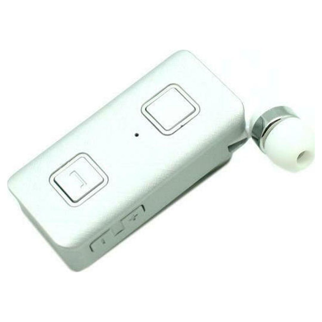 Επαναφορτιζόμενο HandsFree Ακουστικό Bluetooth Πέτου με Δόνηση & Ενσωματωμένο μικρόφωνο, Ανασυρόμενο Ακουστικό Clip Ασημί Επαναφορτιζόμενο HandsFree Ακουστικό Bluetooth Πέτου με Δόνηση & Ενσωματωμένο μικρόφωνο, Ανασυρόμενο Ακουστικό Clip Ασημί