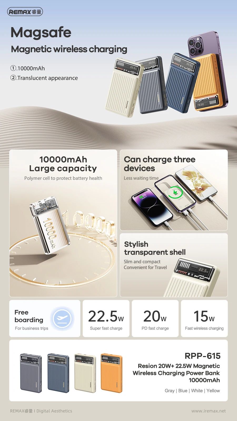Επαναφορτιζόμενο Mini Power Bank Remax Γρήγορης Φορτιστής 10000mAh 20W/22.5W USB & Type-C θύρες με Ασύρματη Φόρτιση - Μπλε Επαναφορτιζόμενο Mini Power Bank Remax Γρήγορης Φορτιστής 10000mAh 20W/22.5W USB & Type-C θύρες με Ασύρματη Φόρτιση - Μπλε