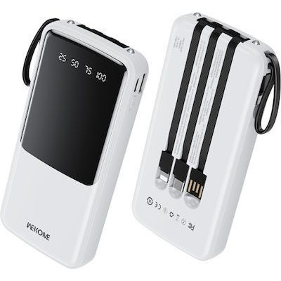 Επαναφορτιζόμενο Power Bank Γρήγορης Φορτιστής 10000mAh 12W με θύρες USB Type-C & Lightning - Άσπρο Επαναφορτιζόμενο Power Bank Γρήγορης Φορτιστής 10000mAh 12W με θύρες USB Type-C & Lightning - Άσπρο