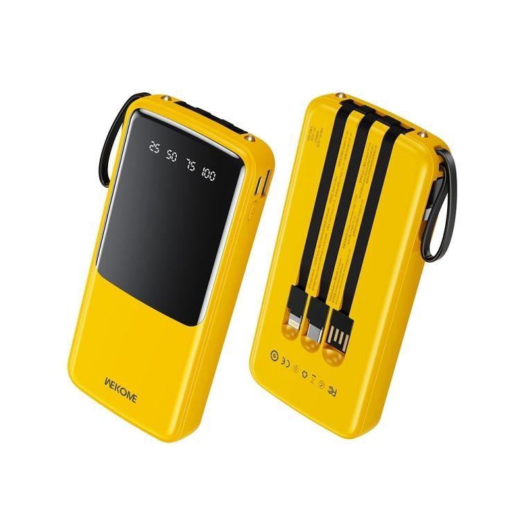 Επαναφορτιζόμενο Power Bank Γρήγορης Φορτιστής 10000mAh 12W με θύρες USB Type-C & Lightning - Κίτρινο Επαναφορτιζόμενο Power Bank Γρήγορης Φορτιστής 10000mAh 12W με θύρες USB Type-C & Lightning - Κίτρινο