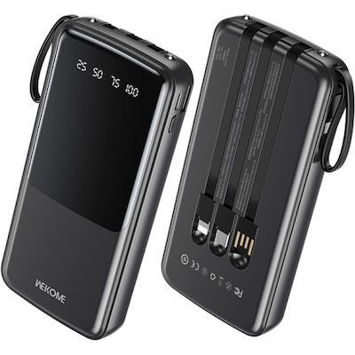 Επαναφορτιζόμενο Power Bank Γρήγορης Φορτιστής 10000mAh 12W με θύρες USB Type-C & Lightning - Μαύρο Επαναφορτιζόμενο Power Bank Γρήγορης Φορτιστής 10000mAh 12W με θύρες USB Type-C & Lightning - Μαύρο