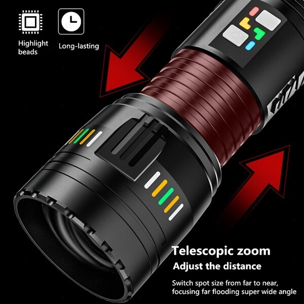 Επαναφορτιζόμενος Φακός LED Αδιάβροχος IP67 με Μέγιστη Φωτεινότητα 30000lm και Λειτουργία Strobe X-Balog Επαναφορτιζόμενος Φακός LED Αδιάβροχος IP67 με Μέγιστη Φωτεινότητα 30000lm και Λειτουργία Strobe X-Balog