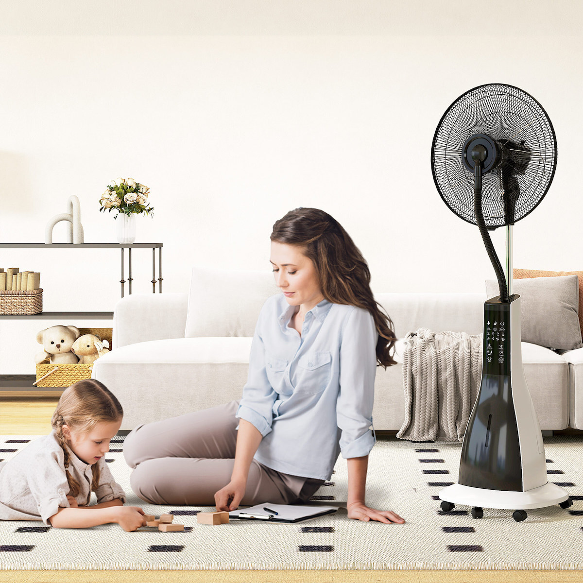 Επιδαπέδιος Ανεμιστήρας Υδρονέφωσης 90W 40cm με Τηλεχειριστήριο Hoomei Επιδαπέδιος Ανεμιστήρας Υδρονέφωσης 90W 40cm με Τηλεχειριστήριο Hoomei