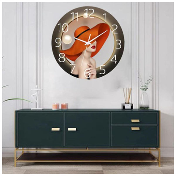 Επιτοίχιο Στρογγυλό Ρολόι με Λεπτοδείκτες- Σχέδιο Γυναίκα με Καπέλο 30cm Επιτοίχιο Στρογγυλό Ρολόι με Λεπτοδείκτες- Σχέδιο Γυναίκα με Καπέλο 30cm