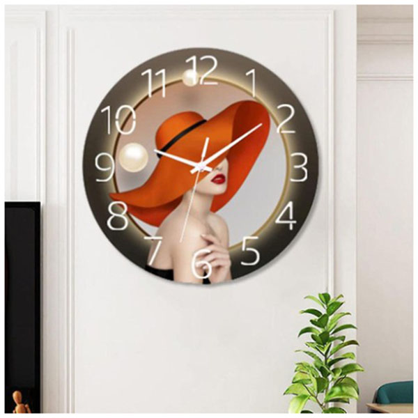 Επιτοίχιο Στρογγυλό Ρολόι με Λεπτοδείκτες- Σχέδιο Γυναίκα με Καπέλο 30cm Επιτοίχιο Στρογγυλό Ρολόι με Λεπτοδείκτες- Σχέδιο Γυναίκα με Καπέλο 30cm