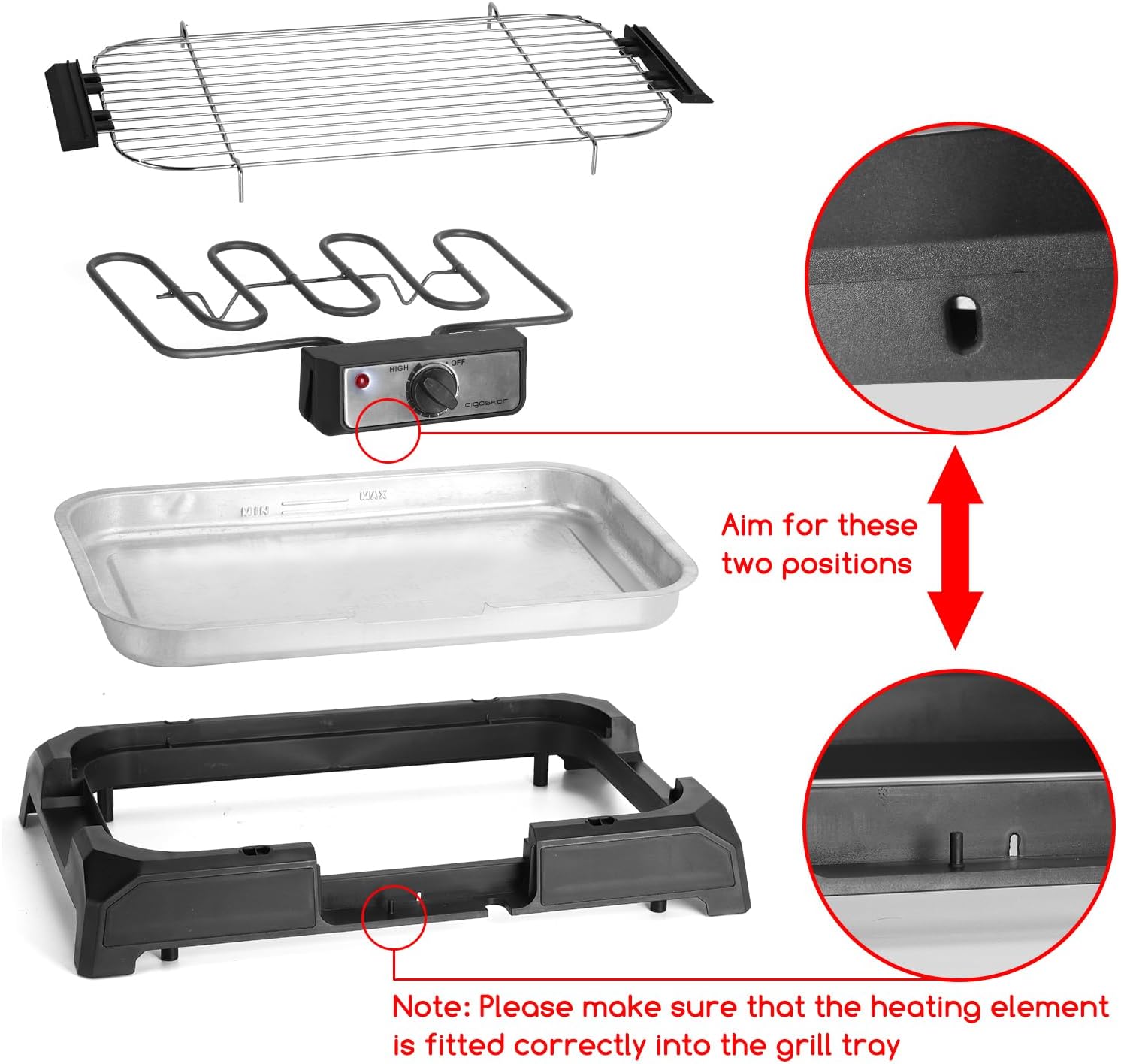 Επιτραπέζια Ηλεκτρική Ψησταριά BBQ 2000W - Με Δοχείο Νερού 1,5L για Ψήσιμο Χωρίς Καπνό - AIGOSTAR Επιτραπέζια Ηλεκτρική Ψησταριά BBQ 2000W - Με Δοχείο Νερού 1,5L για Ψήσιμο Χωρίς Καπνό - AIGOSTAR