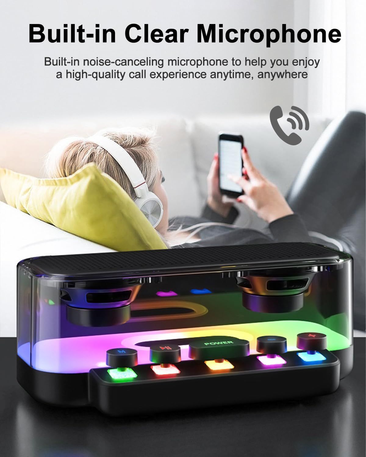 Επιτραπέζιο Bluetooth Ηχείο RGB 1200mAh με Μηχανικά Πλήκτρα Μαύρο Επιτραπέζιο Bluetooth Ηχείο RGB 1200mAh με Μηχανικά Πλήκτρα Μαύρο