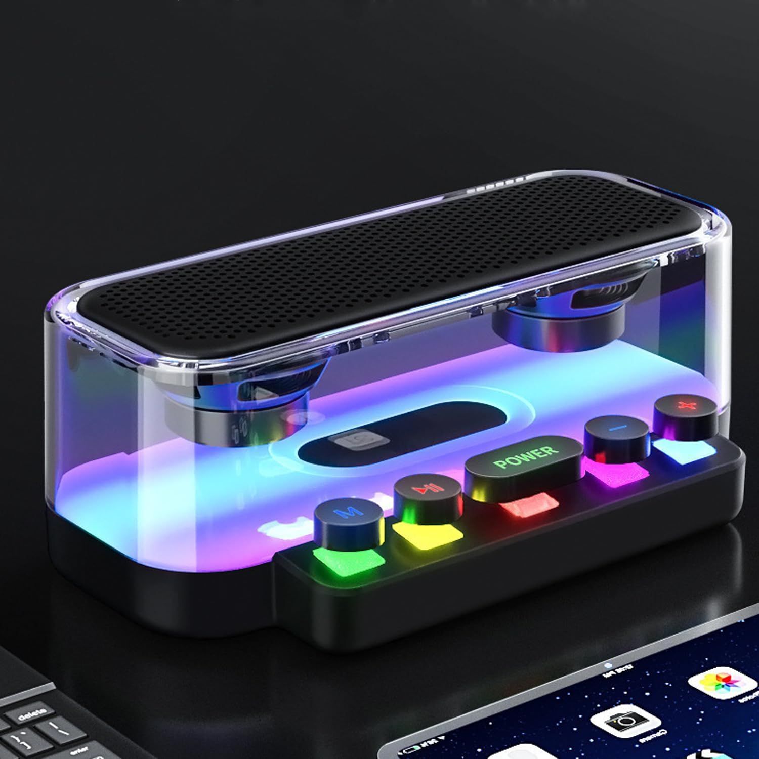 Επιτραπέζιο Bluetooth Ηχείο RGB 1200mAh με Μηχανικά Πλήκτρα Μαύρο Επιτραπέζιο Bluetooth Ηχείο RGB 1200mAh με Μηχανικά Πλήκτρα Μαύρο