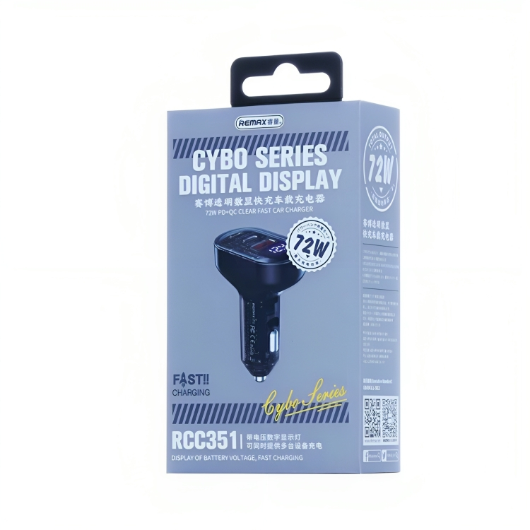 Fast Charge Φορτιστής Αυτοκινήτου USB-A & 2xTypeC - PD 72W - Αλουμίνιο - Remax Cybo Series Fast Charge Φορτιστής Αυτοκινήτου USB-A & 2xTypeC - PD 72W - Αλουμίνιο - Remax Cybo Series