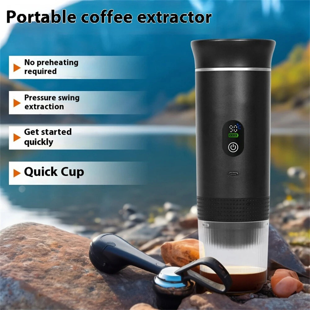 Φορητή Eπαναφορτιζόμενη Μηχανή Espresso 150mL 3 Σε 1 Με Ψηφιακή Οθόνη 20 Bar Φορητή Eπαναφορτιζόμενη Μηχανή Espresso 150mL 3 Σε 1 Με Ψηφιακή Οθόνη 20 Bar
