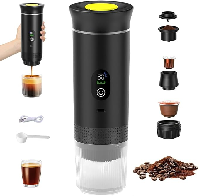 Φορητή Eπαναφορτιζόμενη Μηχανή Espresso 150mL 3 Σε 1 Με Ψηφιακή Οθόνη 20 Bar Φορητή Eπαναφορτιζόμενη Μηχανή Espresso 150mL 3 Σε 1 Με Ψηφιακή Οθόνη 20 Bar