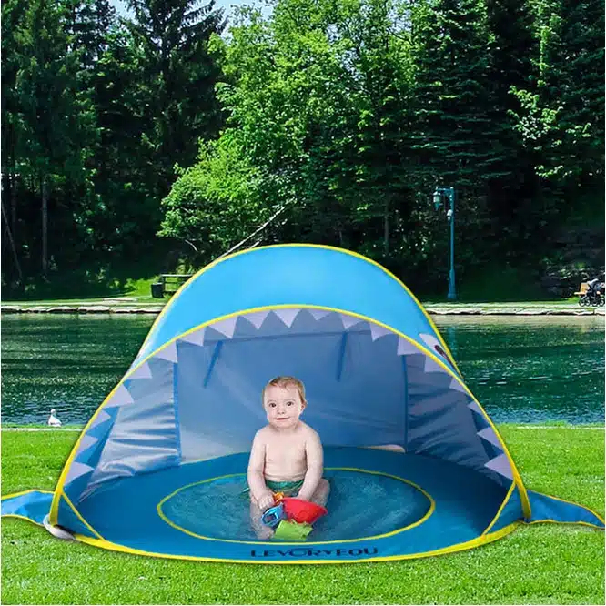 Φορητή Παιδική Σκηνή - Τέντα Παραλίας Πτυσσόμενη Καρχαριάκι με Προστασία UPF 50+ 120x83x70cm Φορητή Παιδική Σκηνή - Τέντα Παραλίας Πτυσσόμενη Καρχαριάκι με Προστασία UPF 50+ 120x83x70cm