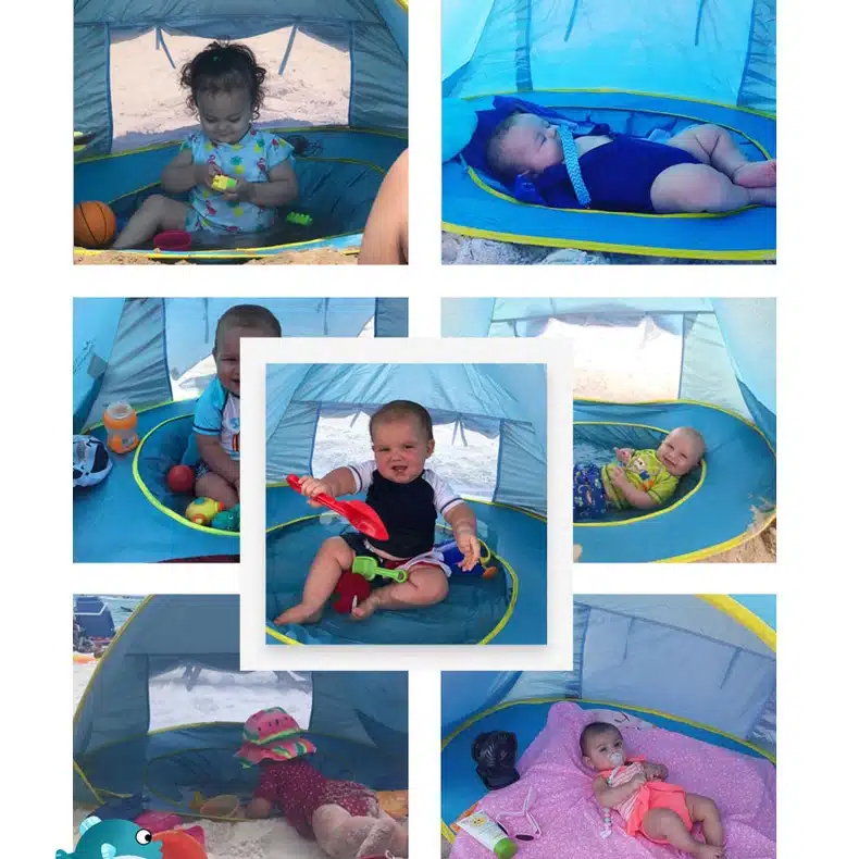 Φορητή Παιδική Σκηνή - Τέντα Παραλίας Πτυσσόμενη Καρχαριάκι με Προστασία UPF 50+ 120x83x70cm Φορητή Παιδική Σκηνή - Τέντα Παραλίας Πτυσσόμενη Καρχαριάκι με Προστασία UPF 50+ 120x83x70cm