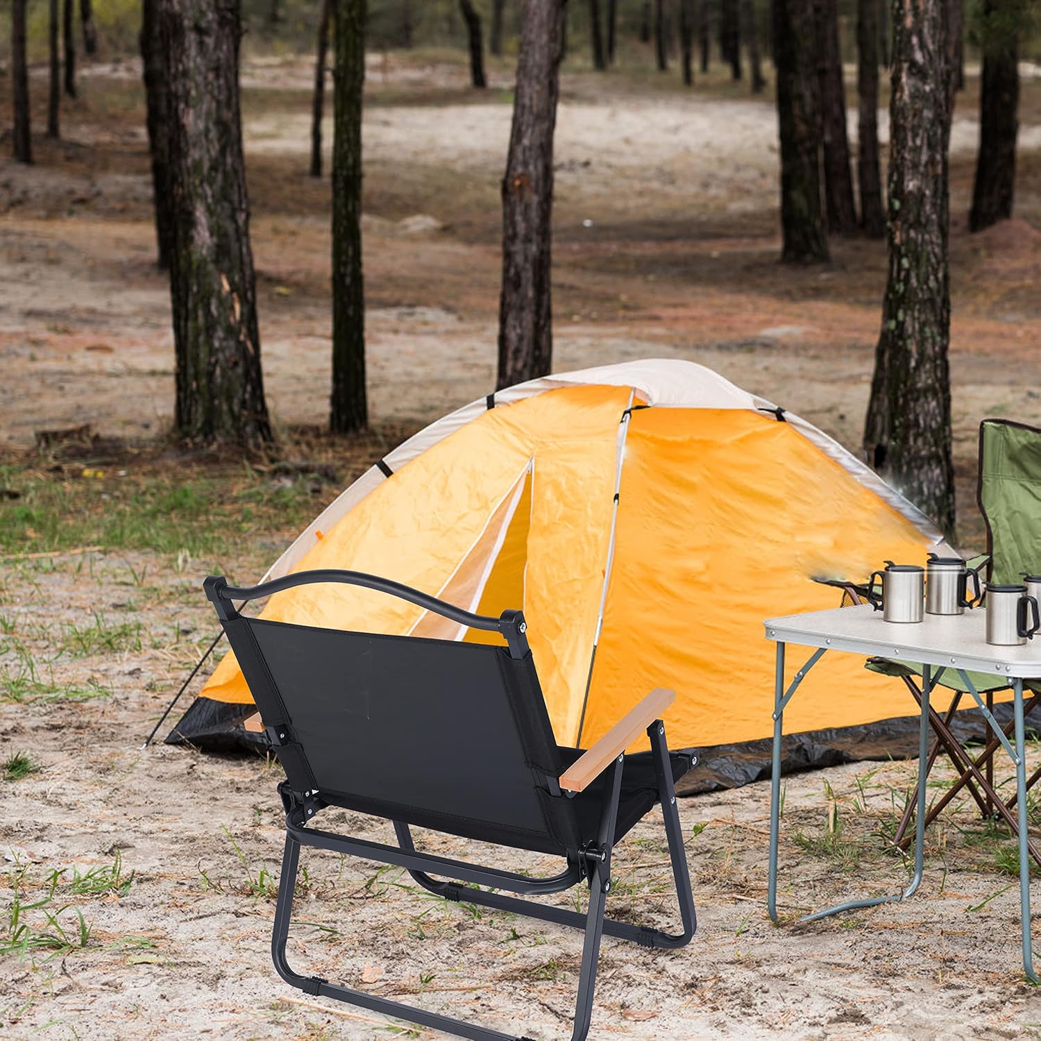 Φορητή Πτυσσόμενη Καρέκλα Κήπου - Camping - Μαύρη Φορητή Πτυσσόμενη Καρέκλα Κήπου - Camping - Μαύρη