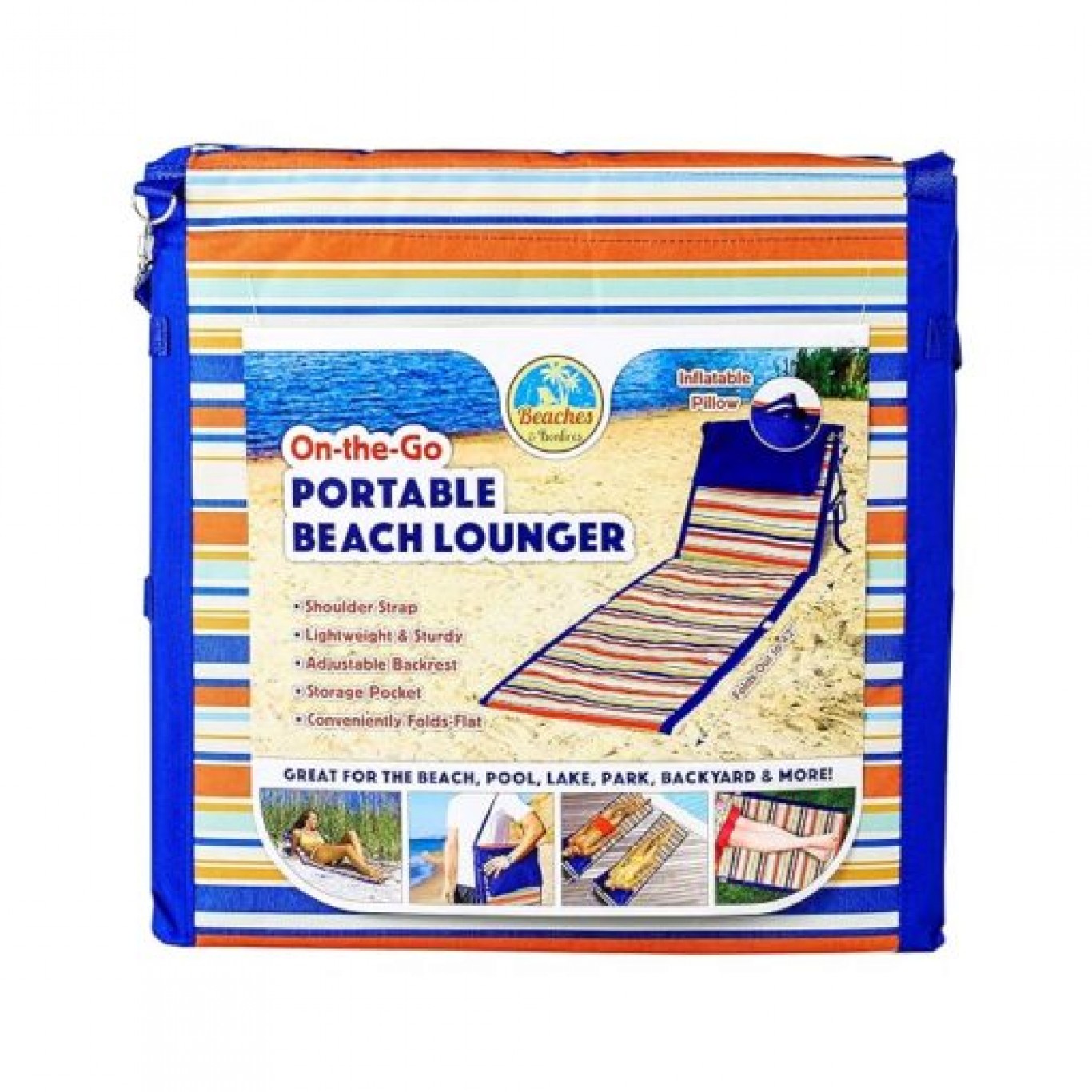 Φορητή Πτυσσόμενη Ξαπλώστρα Παραλίας Φορητή Πτυσσόμενη Ξαπλώστρα Παραλίας