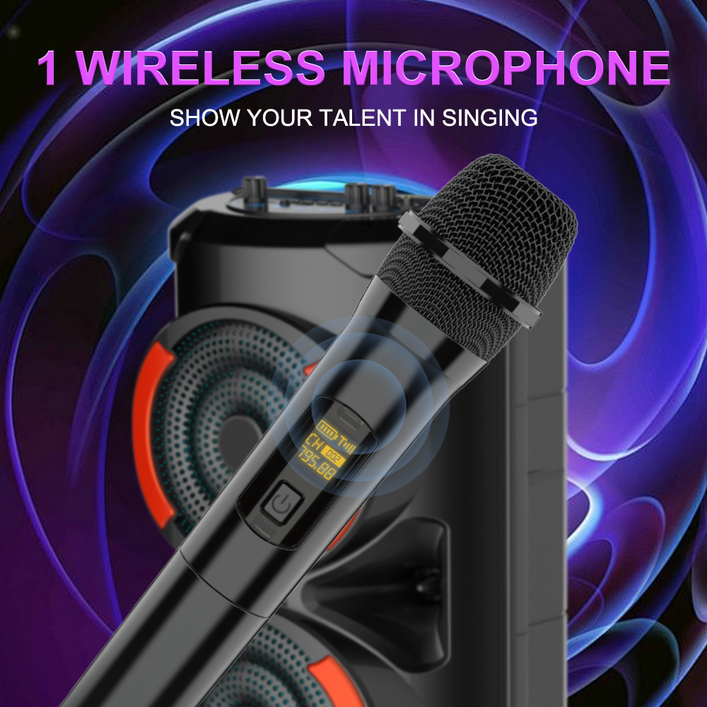 Φορητό Bluetooth Ηχείο Karaoke με Μικρόφωνο, Τηλεχειριστήριο & LED Φωτισμό Φορητό Bluetooth Ηχείο Karaoke με Μικρόφωνο, Τηλεχειριστήριο & LED Φωτισμό