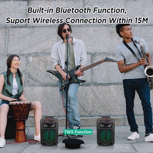 Φορητό Bluetooth Ηχείο Party Speaker 10 - 2000W Stereo Subwoofer Heavy Bass 8