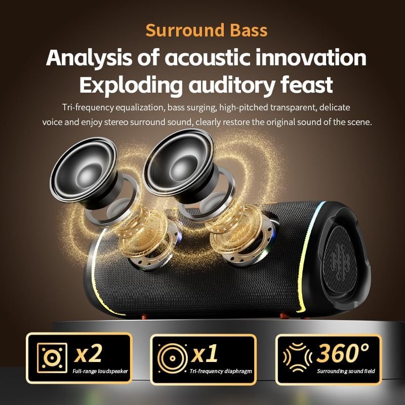 Φορητό Bluetooth Ηχείο RGB Bass-18 με Heavy Bass Φορητό Bluetooth Ηχείο RGB Bass-18 με Heavy Bass