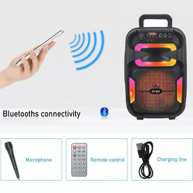 Φορητό Ηχείο Bluetooth 8 Watt με LED RGB, FM, AUX και Μικρόφωνο Φορητό Ηχείο Bluetooth 8 Watt με LED RGB, FM, AUX και Μικρόφωνο