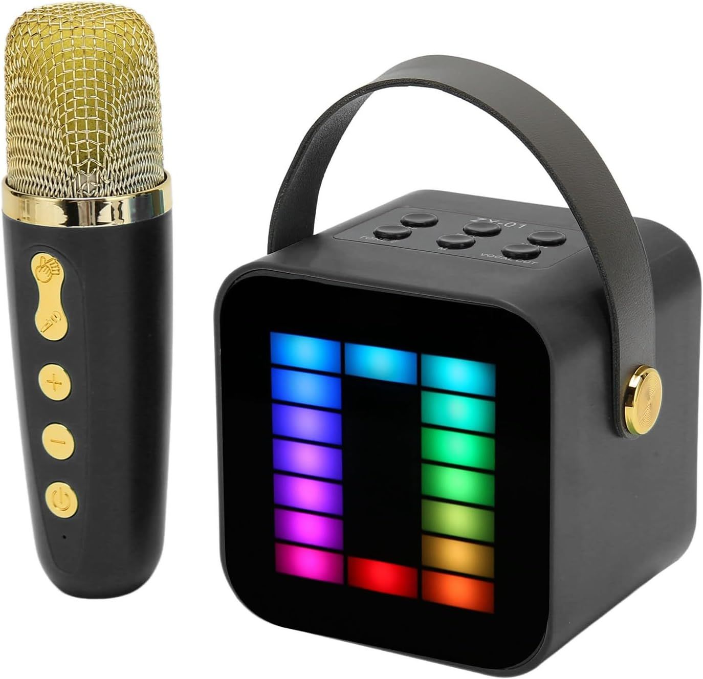 Φορητό Ηχείο Ηχοσύστημα Bluetooth Καραόκε με Ασύρματο Μικρόφωνο Bluetooth Λειτουργία Εγγραφής Ήχου Μαύρο Φορητό Ηχείο Ηχοσύστημα Bluetooth Καραόκε με Ασύρματο Μικρόφωνο Bluetooth Λειτουργία Εγγραφής Ήχου Μαύρο