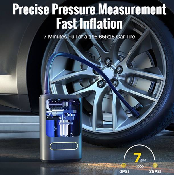 Φορητό Κομπρεσέρ Αέρα Μπαταρίας 150PSI με Οθόνη LCD Φορητό Κομπρεσέρ Αέρα Μπαταρίας 150PSI με Οθόνη LCD