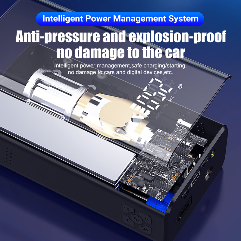 Φορητός Εκκινητής Αυτοκινήτου με Αεροσυμπιεστή 150PSI 800A 12V με Οθόνη LED και Φακό σε Θήκη Μεταφοράς Φορητός Εκκινητής Αυτοκινήτου με Αεροσυμπιεστή 150PSI 800A 12V με Οθόνη LED και Φακό σε Θήκη Μεταφοράς