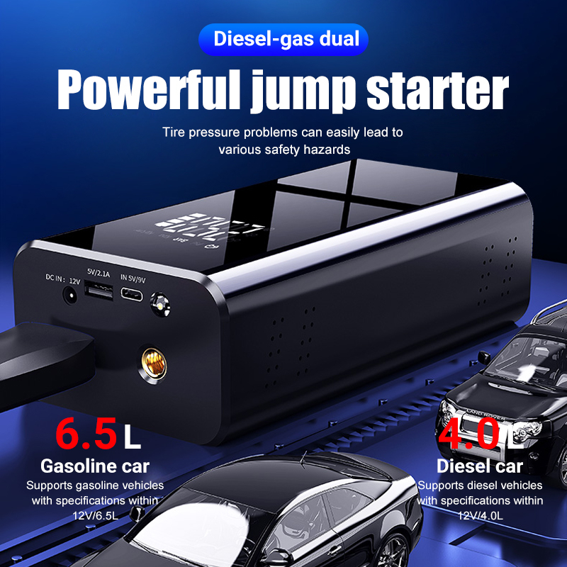 Φορητός Εκκινητής Αυτοκινήτου με Αεροσυμπιεστή 150PSI 800A 12V με Οθόνη LED και Φακό σε Θήκη Μεταφοράς Φορητός Εκκινητής Αυτοκινήτου με Αεροσυμπιεστή 150PSI 800A 12V με Οθόνη LED και Φακό σε Θήκη Μεταφοράς