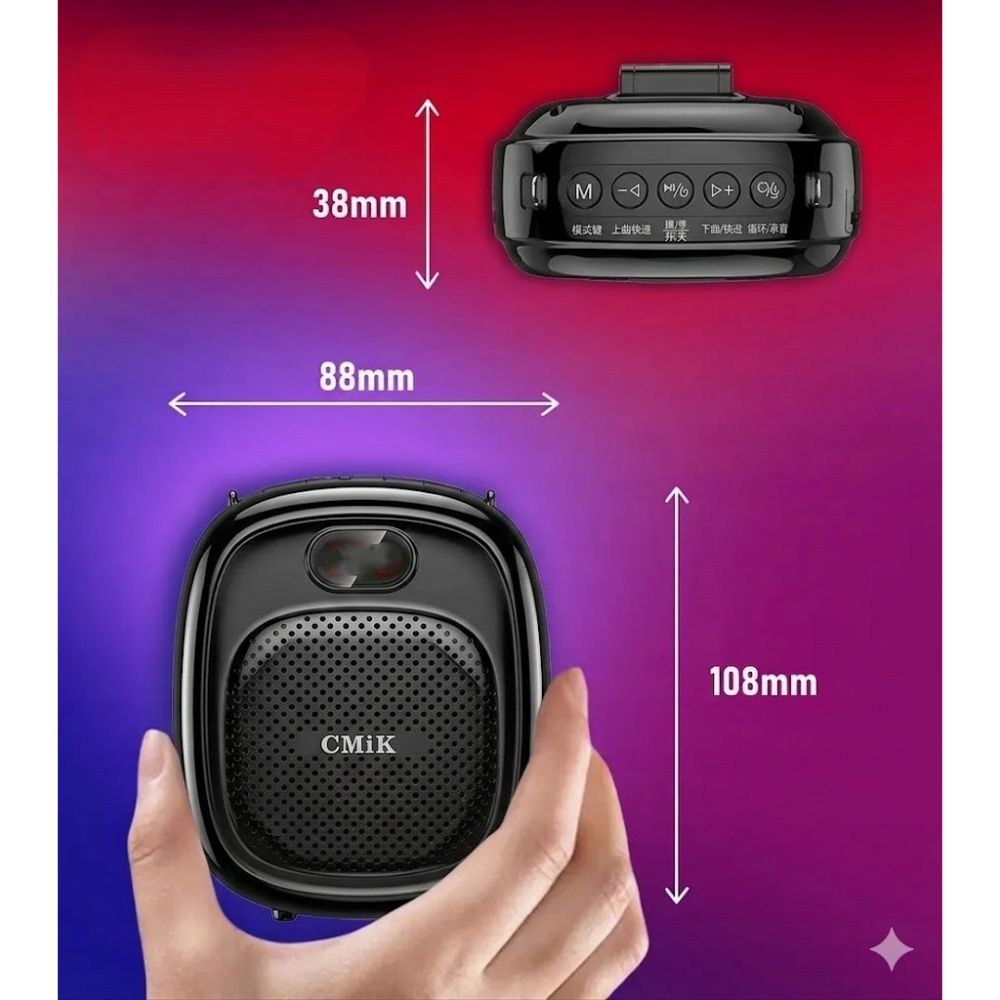 Φορητός Ενισχυτής Φωνής CMiK – 10W Bluetooth 5.3, Ασύρματο και Ενσύρματο Μικρόφωνο Αυτονομία 25 Ώρες Φορητός Ενισχυτής Φωνής CMiK – 10W Bluetooth 5.3, Ασύρματο και Ενσύρματο Μικρόφωνο Αυτονομία 25 Ώρες