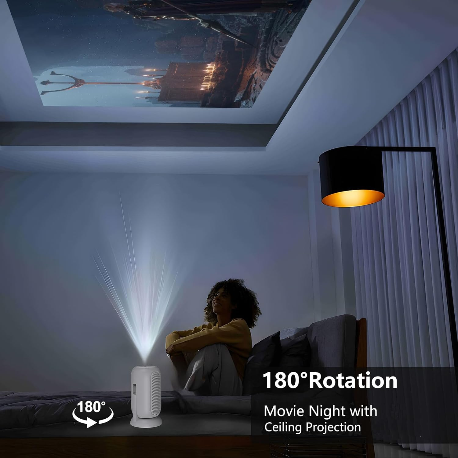 Φορητός προβολέας LED 4K ανάλυσης Full HD Andowl Φορητός προβολέας LED 4K ανάλυσης Full HD Andowl