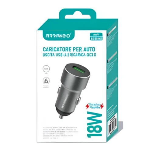 Φορτιστής Αυτοκινήτου 18W με 1 Θύρα USB QC3.0 - Arrango Φορτιστής Αυτοκινήτου 18W με 1 Θύρα USB QC3.0 - Arrango