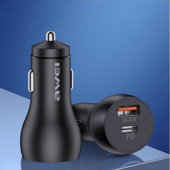 Φορτιστής Αυτοκινήτου Έντασης 3A Γρήγορης Φόρτισης με Θύρες USB & Type-C Φορτιστής Αυτοκινήτου Έντασης 3A Γρήγορης Φόρτισης με Θύρες USB & Type-C