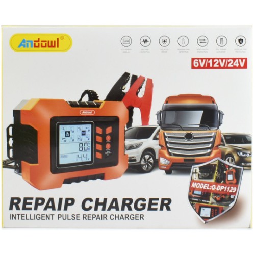 Φορτιστής Μπαταρίας Αυτοκινήτου 7 Σταδιών 6 12 24V - Με Κροκοδειλάκια - Andowl Φορτιστής Μπαταρίας Αυτοκινήτου 7 Σταδιών 6 12 24V - Με Κροκοδειλάκια - Andowl