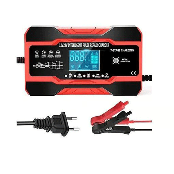 Φορτιστής Μπαταρίας Αυτοκινήτου Andowl σε Κόκκινο Χρώμα με Οθόνη LCD και Τεχνολογία Έξυπνων Παλμών Φορτιστής Μπαταρίας Αυτοκινήτου Andowl σε Κόκκινο Χρώμα με Οθόνη LCD και Τεχνολογία Έξυπνων Παλμών