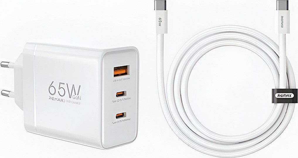 Φορτιστής Ταχείας Φόρτισης Remax CA-20 65W GaN – 2x USB-C & 1x USB-A | Με Καλώδιο USB-C, για Laptop, Smartphone, Tablet Φορτιστής Ταχείας Φόρτισης Remax CA-20 65W GaN – 2x USB-C & 1x USB-A | Με Καλώδιο USB-C, για Laptop, Smartphone, Tablet