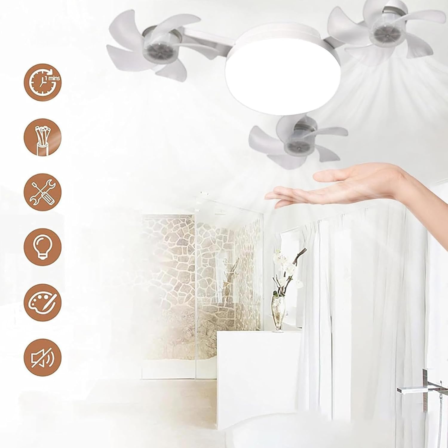 Φωτιστικό Οροφής με Ανεμιστήρα Drone με Τηλεχειριστήριο - Συμβατός Με Υποδοχή E27 Φωτιστικό Οροφής με Ανεμιστήρα Drone με Τηλεχειριστήριο - Συμβατός Με Υποδοχή E27