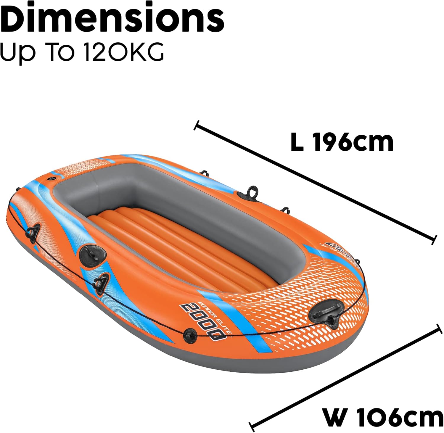 Φουσκωτή Βάρκα Raft 2 Ατόμων - 196x106cm - Bestway Kondor Elite Φουσκωτή Βάρκα Raft 2 Ατόμων - 196x106cm - Bestway Kondor Elite