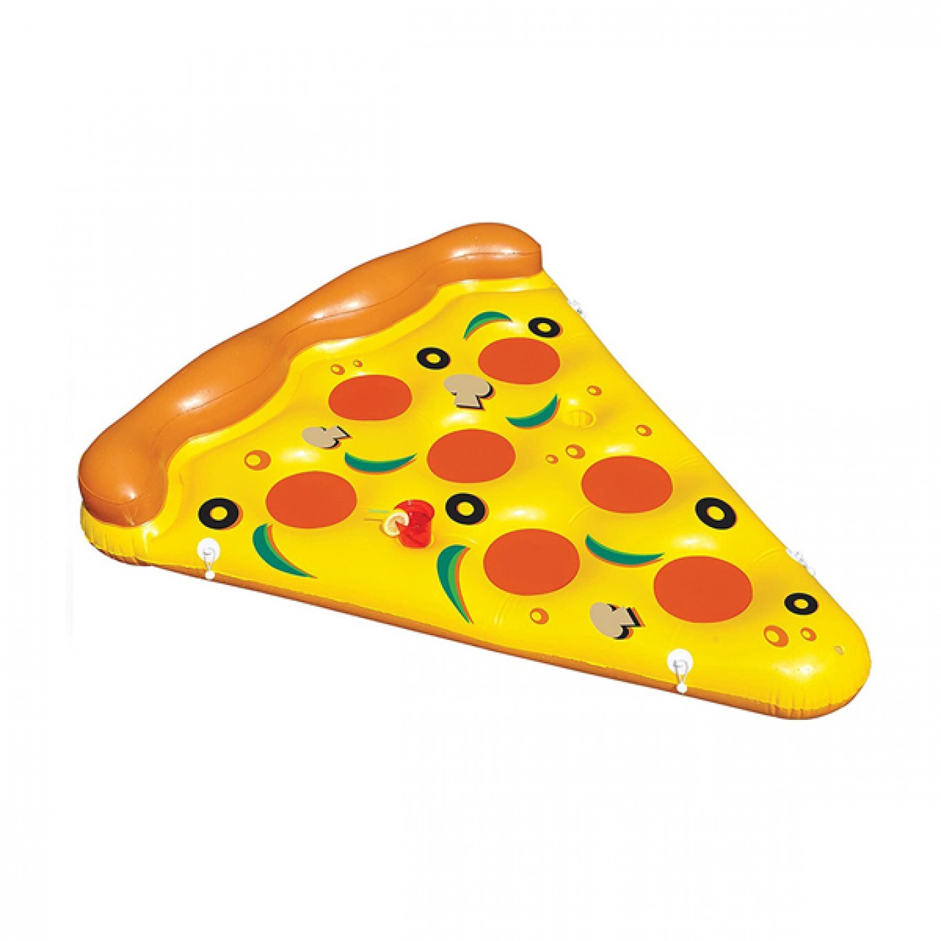 Φουσκωτό Στρώμα Θαλάσσης σε Σχήμα Πίτσα με Εσοχές για Ποτήρια - 183x120εκ Φουσκωτό Στρώμα Θαλάσσης σε Σχήμα Πίτσα με Εσοχές για Ποτήρια - 183x120εκ