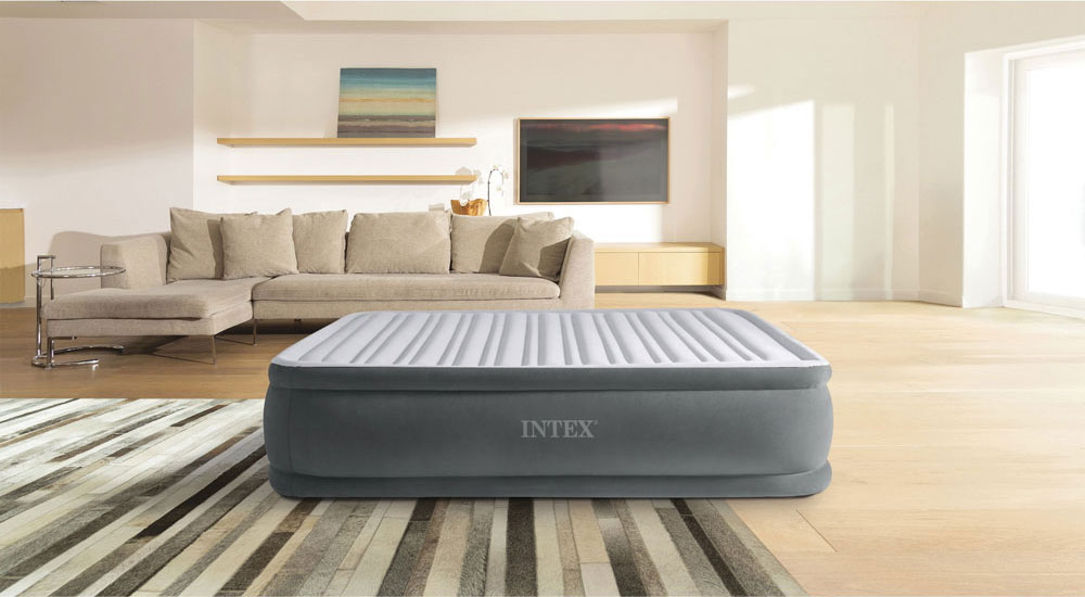 INTEX Φουσκωτό Υπέρδιπλο Βελουτέ Στρώμα Ύπνου με Εσωτερική Αντλία 152x203x46cm INTEX Φουσκωτό Υπέρδιπλο Βελουτέ Στρώμα Ύπνου με Εσωτερική Αντλία 152x203x46cm